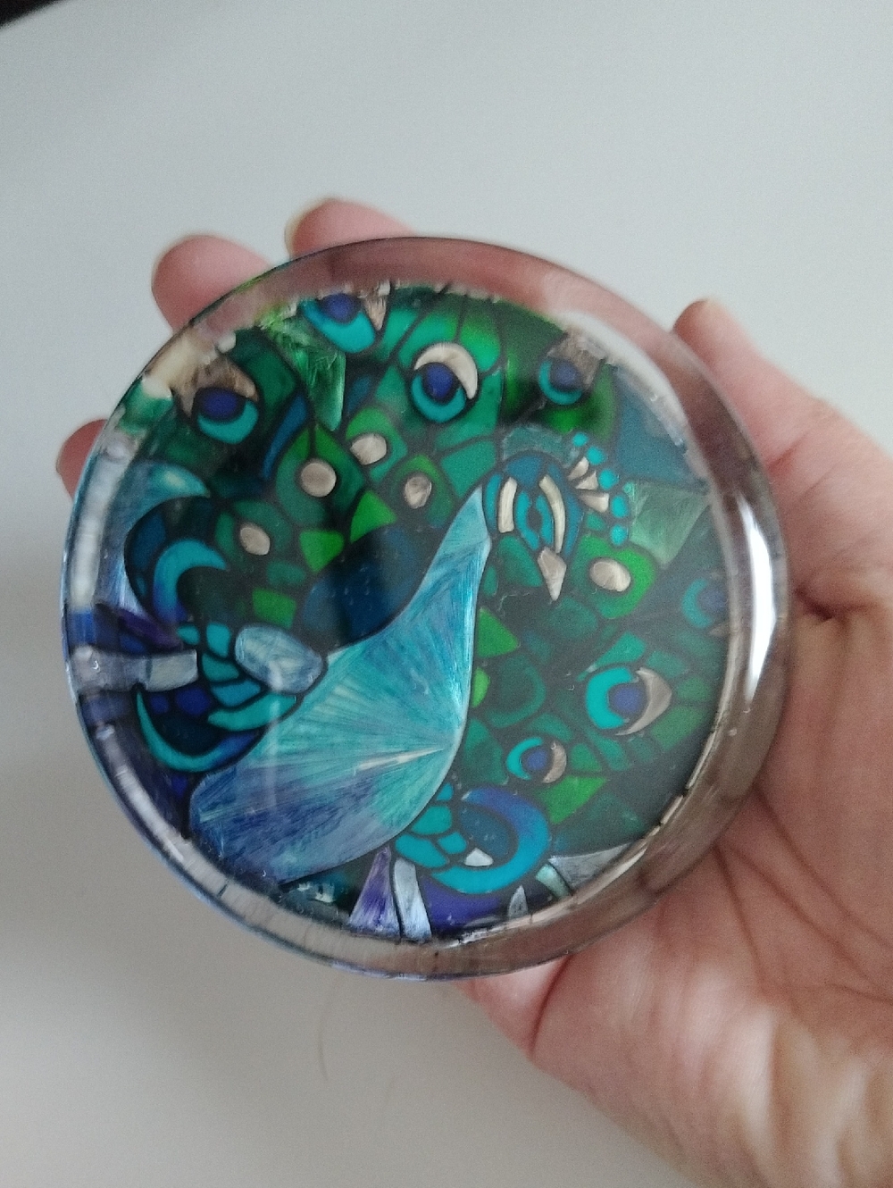 Peacock paperweight
